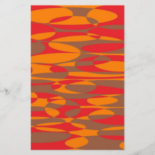 Oranje, rood en bruin elliptisch briefpapier