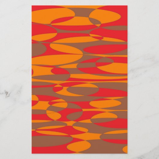 Oranje, rood en bruin elliptisch briefpapier (Voorkant)