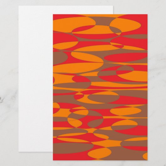 Oranje, rood en bruin elliptisch briefpapier (Voorkant / Achterkant)