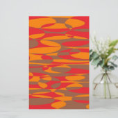 Oranje, rood en bruin elliptisch briefpapier (Staand voorkant)