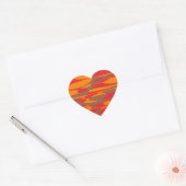 Oranje, rood en bruin elliptisch hart sticker (Envelop)