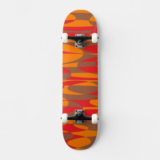 Oranje, rood en bruin skateboard (Voorkant)