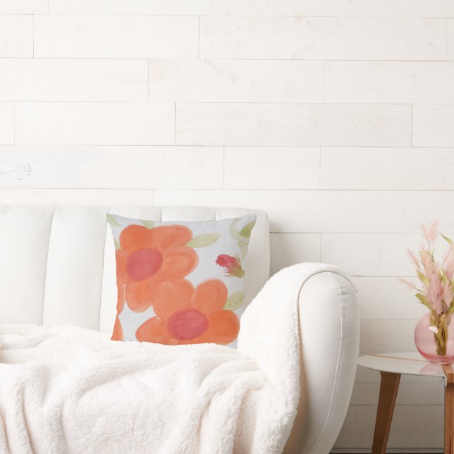 Oranje rood en mint groen kussen (Bank)