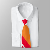 Oranje, rood, en Wit diagonaal-Striped Stropdas (Gebonden)