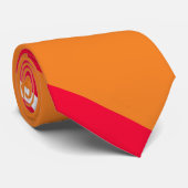 Oranje, rood, en Wit diagonaal-Striped Stropdas (Opgerold)