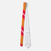 Oranje, rood, en Wit diagonaal-Striped Stropdas (Achterkant)
