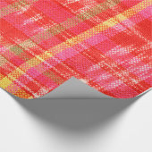 Oranje, rood en wit ikatontwerp cadeaupapier (Hoek)