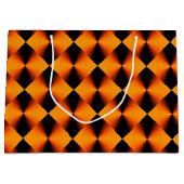 Oranje rood en zwart patroon groot cadeauzakje (Voorkant)
