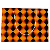 Oranje rood en zwart patroon groot cadeauzakje (Achterkant)