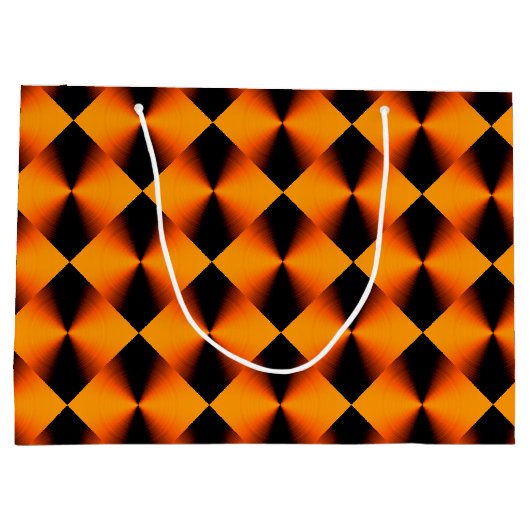 Oranje rood en zwart patroon groot cadeauzakje (Achterkant)