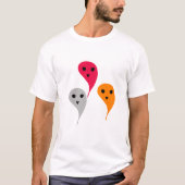 Oranje rood geel grijs halloween spookpatroon w t-shirt (Voorkant)