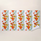 Oranje Rood Geel Poppy Waterverf Poppies Art Strandlaken (Voorkant)