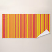 Oranje Rood Gele Strepen Badhanddoek (Badhanddoek)