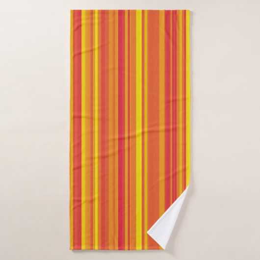 Oranje Rood Gele Strepen Badhanddoek (Badhanddoek)