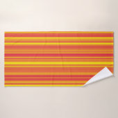 Oranje Rood Gele Strepen Badhanddoek (Badhanddoek)