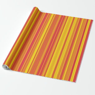 Oranje Rood Gele Strepen Cadeaupapier
