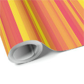 Oranje Rood Gele Strepen Cadeaupapier (Rol Hoek)