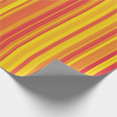 Oranje Rood Gele Strepen Cadeaupapier (Hoek)