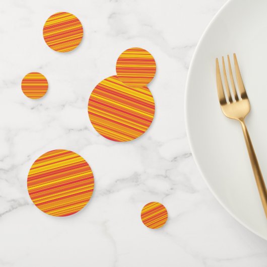Oranje Rood Gele Strepen Confetti (Groep)