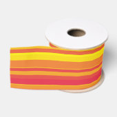 Oranje Rood Gele Strepen Grosgrain Lint (Spoel)