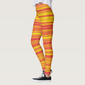 Oranje Rood Gele Strepen Leggings (Links)
