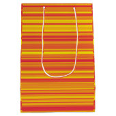 Oranje Rood Gele Strepen Medium Cadeauzakje (Achterkant)