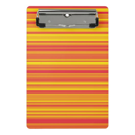 Oranje Rood Gele Strepen Mini Klembord (Voorkant)