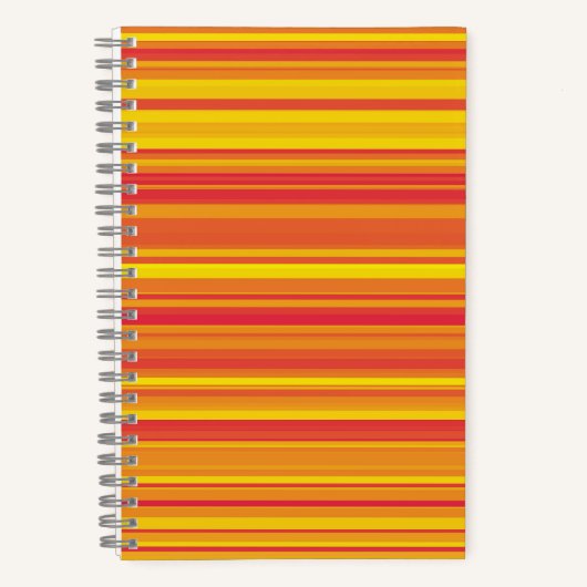 Oranje Rood Gele Strepen Notitieboek (Voorkant)