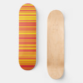 Oranje Rood Gele Strepen Persoonlijk Skateboard (Voorkant)