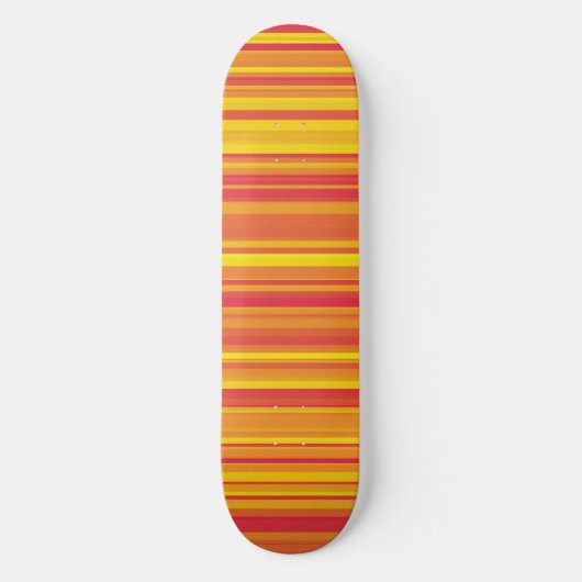 Oranje Rood Gele Strepen Persoonlijk Skateboard (Voorkant)