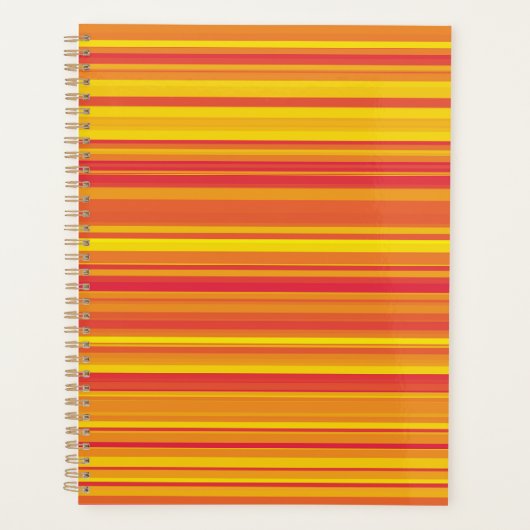 Oranje Rood Gele Strepen Planner (Voorkant)