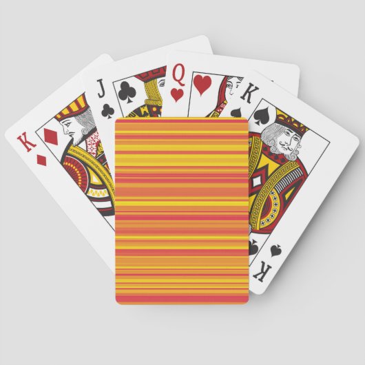 Oranje Rood Gele Strepen Pokerkaarten (Achterkant)