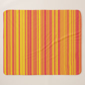 Oranje Rood Gele Strepen Sherpa Deken (Voorkant (horizontaal))