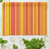 Oranje Rood Gele Strepen Theedoek (Gevouwen)
