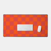 Oranje rood geruit gingham-patroon bureaumat (Keyboard & Muis)