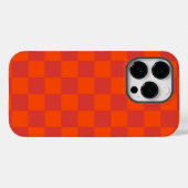 Oranje rood geruit gingham-patroon Case-Mate iPhone case (Achterkant (horizontaal))