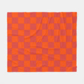 Oranje rood geruit gingham-patroon fleece deken (Voorkant (Horizontaal))
