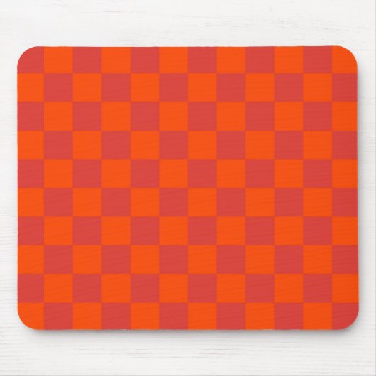 Oranje rood geruit gingham-patroon muismat (Voorkant)