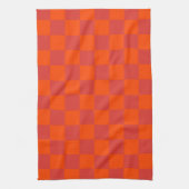 Oranje rood geruit gingham-patroon theedoek (Verticaal)