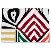 oranje rood groen driehoekspatroon groot cadeauzakje (Voorkant)