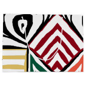 oranje rood groen driehoekspatroon groot cadeauzakje (Achterkant)