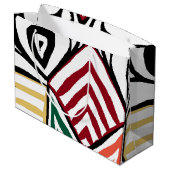 oranje rood groen driehoekspatroon groot cadeauzakje (Achterkant Gekanteld)