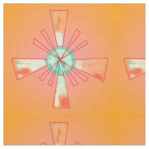 Oranje/Rood/Groen/Geometrisch Dessin > Stof