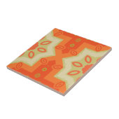 Oranje rood groen, modern, Marokkaans patroon Tegeltje (Zijkant)