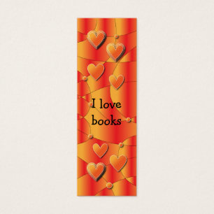 Oranje rood hart ontwerp mini visitekaartjes