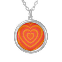 Oranje Rood Hypnotisch Hart Ketting