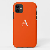 Oranje rood Monogram iPhone 5 Hoesje (Achterkant)