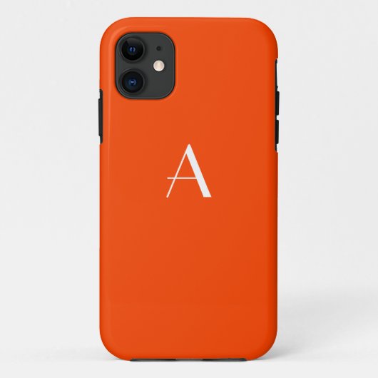 Oranje rood Monogram iPhone 5 Hoesje (Achterkant)
