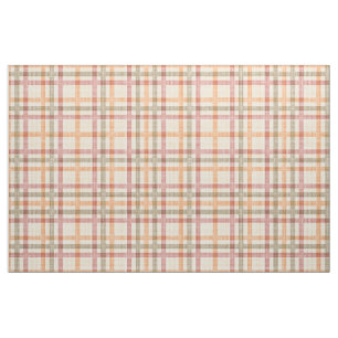 Oranje rood olive groen Tartanplein patroon Stof