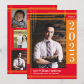 Oranje rood op school Kleur Afstuderen Foto vastge Kaart (Voorkant / Achterkant)